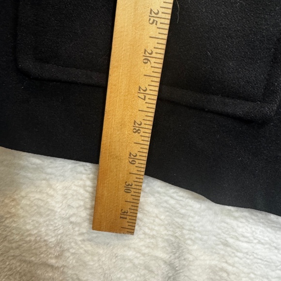 London Fog Pea Coat Womens Size XL Black Hooded Wool Blend Mid Length - Picture 7 of 8